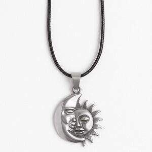 Stainless Steel Sun and Moon Charm Necklace  Gift Astrology valentines gift